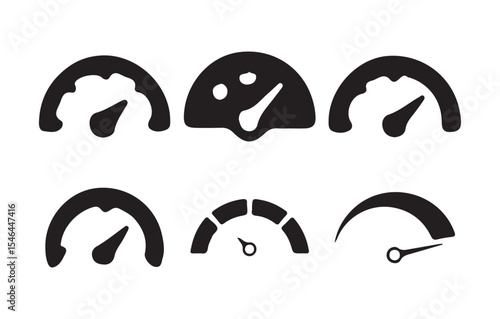 Speedometer and Gauge Icons Set. Vector Dashboard Indicators. Victor illustration eps 10