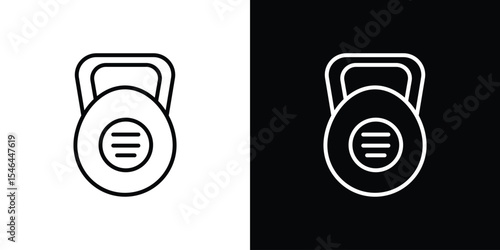 Kettlebell icon in black. flat graphic vector icon