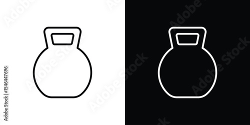 Kettlebell icon in black. flat graphic vector icon