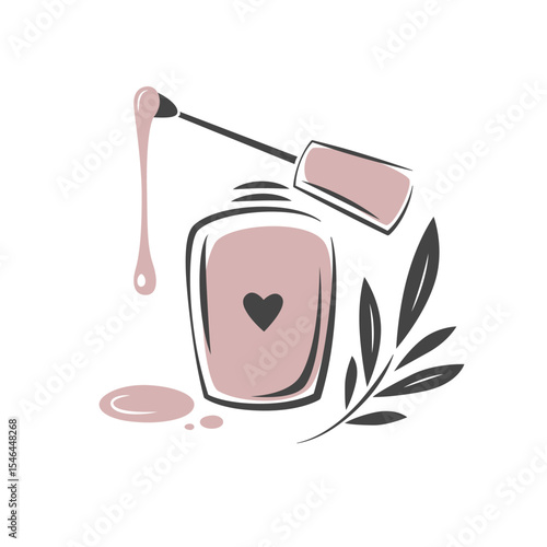 Beauty salon. Nail studio. Nail polish. Minimalistic vector illustration