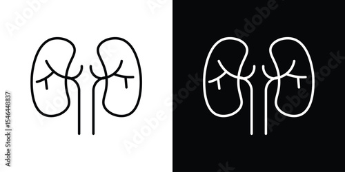 Kidney icon in black. flat graphic vector icon