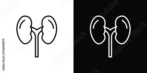 Kidney icon in black. flat graphic vector icon