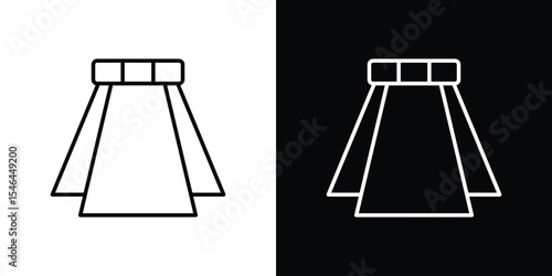 Kilt icon in black. flat graphic vector icon