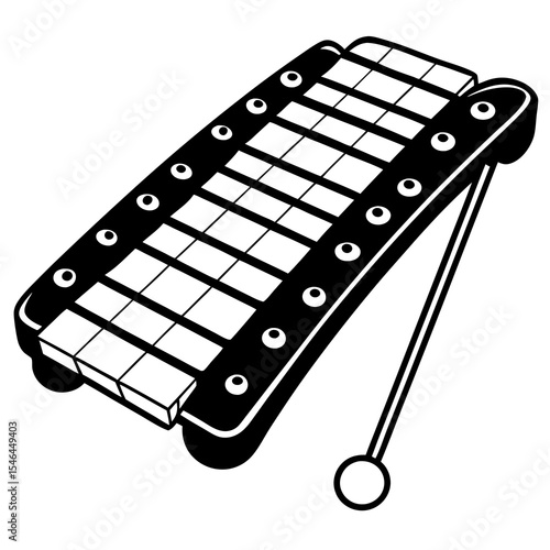 Illustration of a xylophone isolated on white background