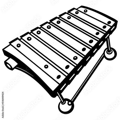 Illustration of a xylophone isolated on white background