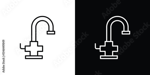 Kitchen tap icon in black. flat graphic vector icon