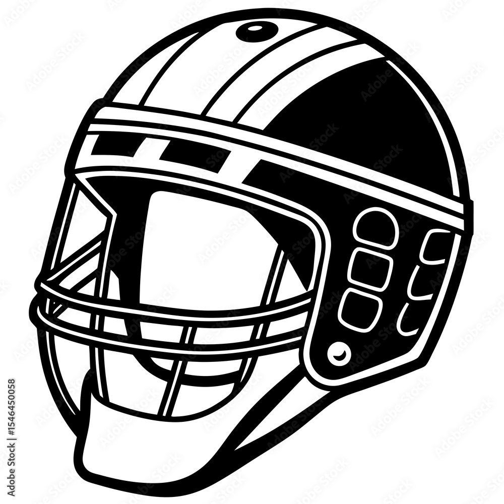 Fototapeta premium Hockey helmet with a face mask isolated on white background