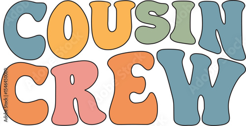 Cousin Crew Typographic T-shirt Design	