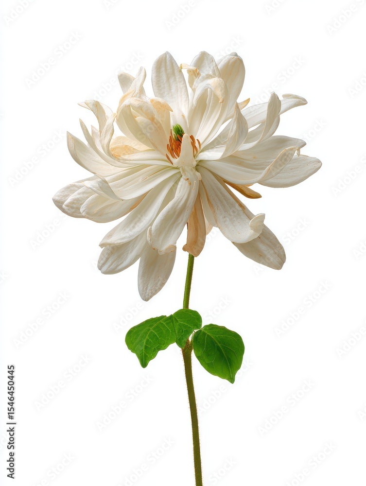 Fototapeta premium Wilting White Flower Close Up Studio Shot