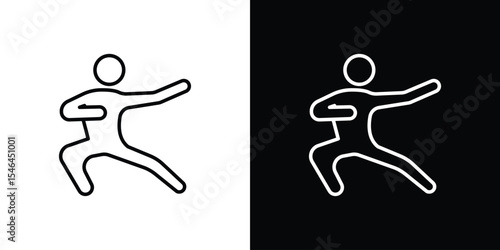 Kung fu icon in black. flat graphic vector icon