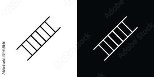 Ladder icon in black. flat graphic vector icon
