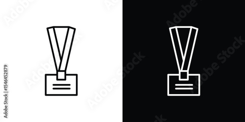 Lanyard icon in black. flat graphic vector icon
