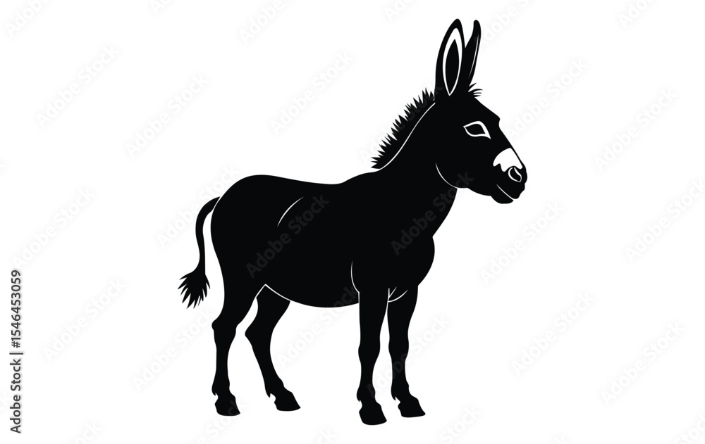 Fototapeta premium Donkey Silhouette Vector