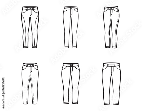 Fotografie skinny jeans sketch icon line art vector illustration