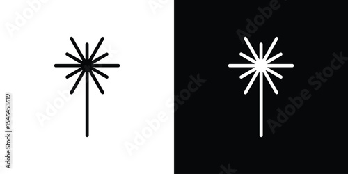 Laser beam icon in black. flat graphic vector icon