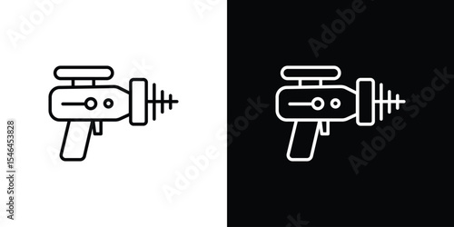 Laser gun icon in black. flat graphic vector icon