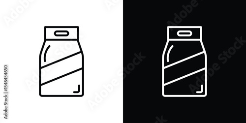 Laundry detergent pack icon in black. flat graphic vector icon