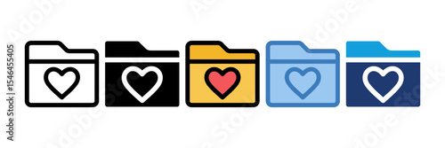 Folder Heart Icon Element For Design