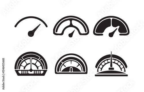 Speedometer and Gauge Icons Set. Vector Dashboard Indicators. Victor illustration eps 10