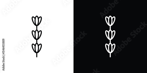 Lavender icon in black. flat graphic vector icon