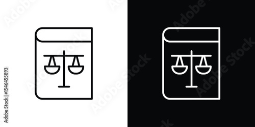 Law book icon in black. flat graphic vector icon