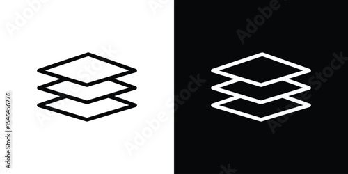 Layers icon in black. flat graphic vector icon