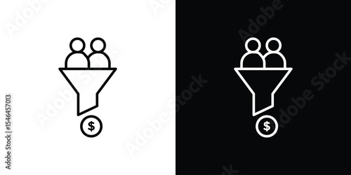 Lead conversion icon in black. flat graphic vector icon