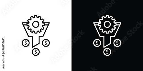 Lead generation icon in black. flat graphic vector icon