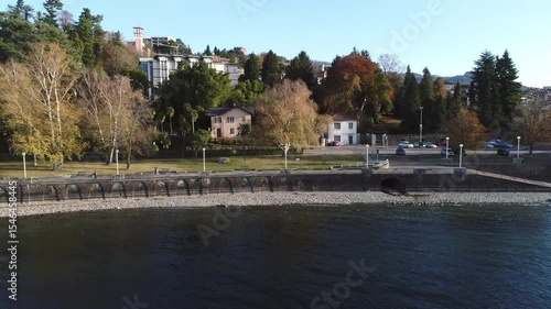 Wallpaper Mural View of the lakeside town of Luino on the shore of Lake Maggiore, located in the Varese province of Lombardy, Italy. Torontodigital.ca