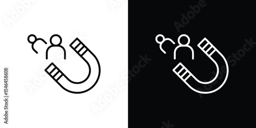 Lead generation icon in black. flat graphic vector icon