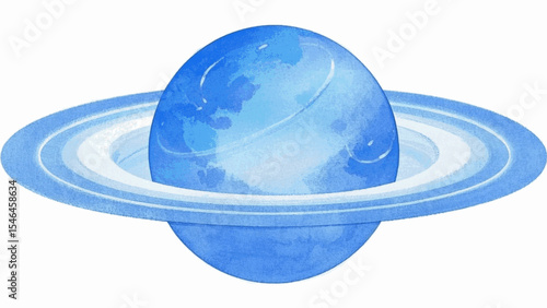 Celestial Bloom planet with rings isolated watercolor vector illustration svg