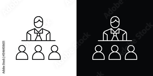 Leadership icon in black. flat graphic vector icon