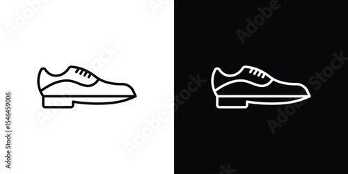 Leather shoes icon in black. flat graphic vector icon