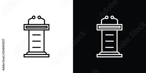 Lectern icon in black. flat graphic vector icon