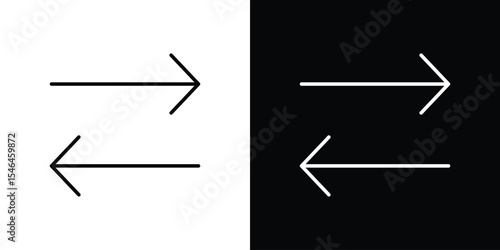 Left right direction icon in black. flat graphic vector icon