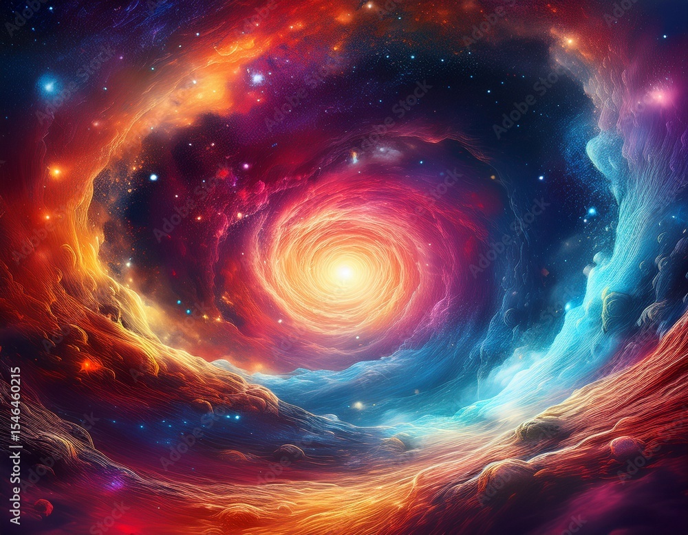 Obraz premium cosmic vortex a journey through vibrant nebulae