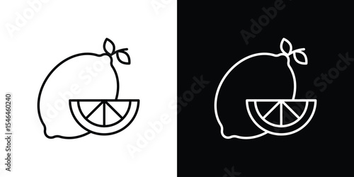 Lemon icon in black. flat graphic vector icon