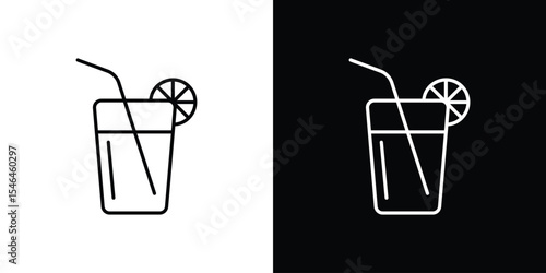 Lemonade icon in black. flat graphic vector icon
