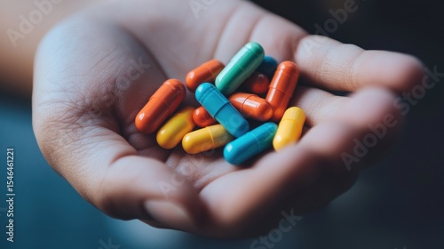 Handful of colorful pills