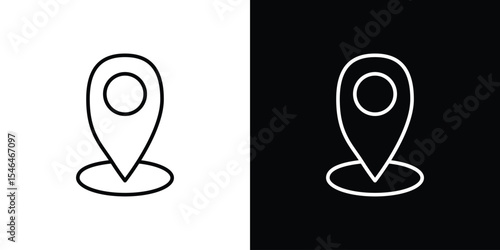 Located icon in black. flat graphic vector icon