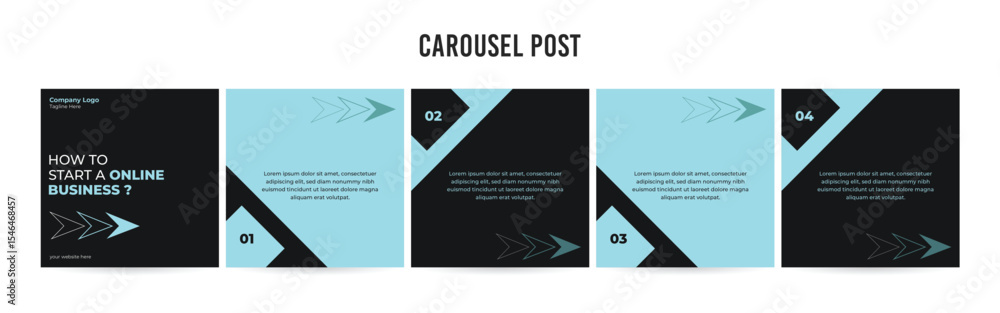 Naklejka premium Stunning Carousel Post Template, Editable Social Media Layout Design, business Instagram & Linkedin Carousel Post, Template eps 10.