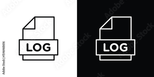 log file icon in black. flat graphic vector icon
