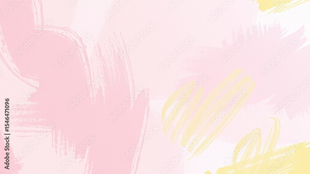 Naklejka premium Abstract brush strokes in pink and yellow create a soft background