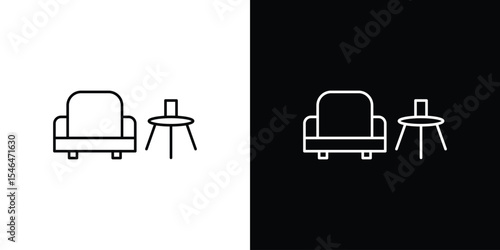 Lounge icon in black. flat graphic vector icon