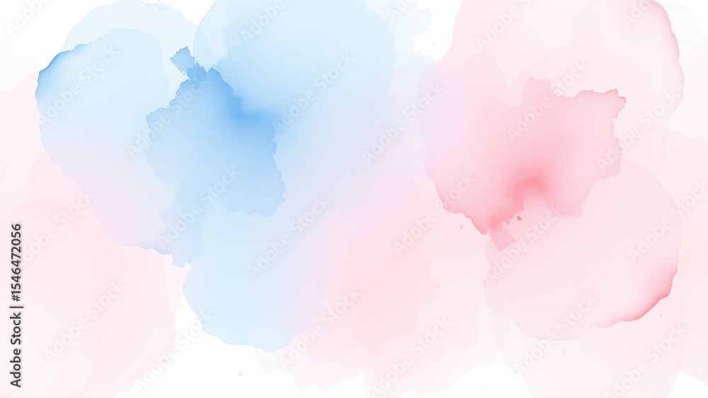 Obraz premium Watercolor background with soft pink and blue hues blending together