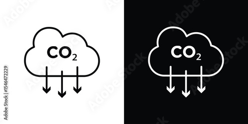 Low carbon dioxide icon in black. flat graphic vector icon