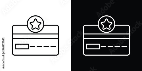 Loyalty card icon in black. flat graphic vector icon