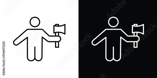 Lumberjack icon in black. flat graphic vector icon