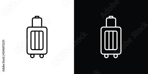 Luggage icon in black. flat graphic vector icon