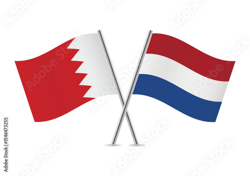 Foto Bahrain and the Netherlands crossed flags